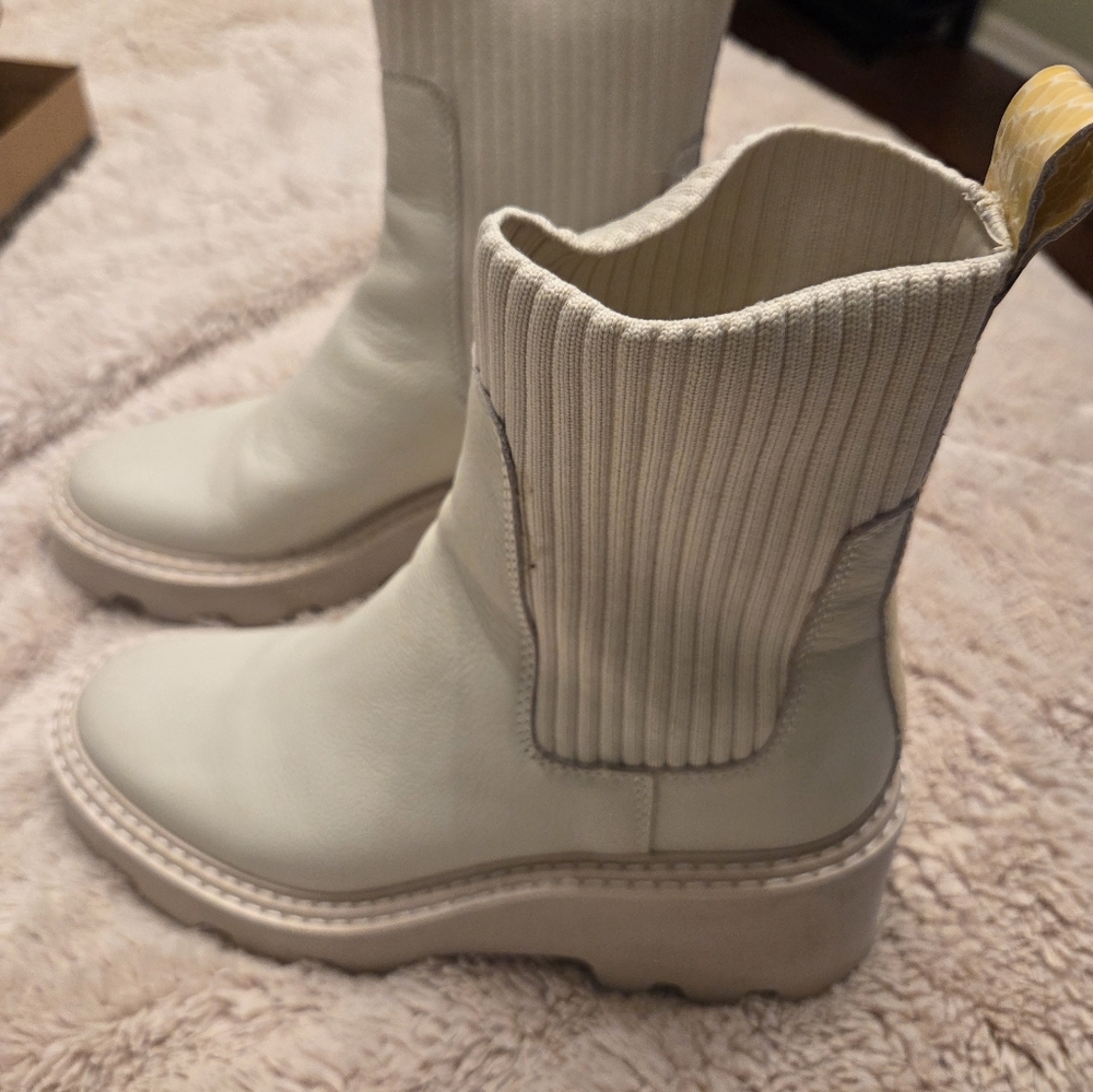 Dolce Vita Cream Leather Boots